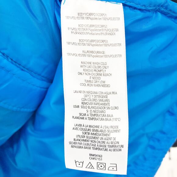 CALVIN KLEIN PERFORMANCE Puffer Coat Medium Blue Black Hooded Mixed-Media NWT - Picture 8 of 11